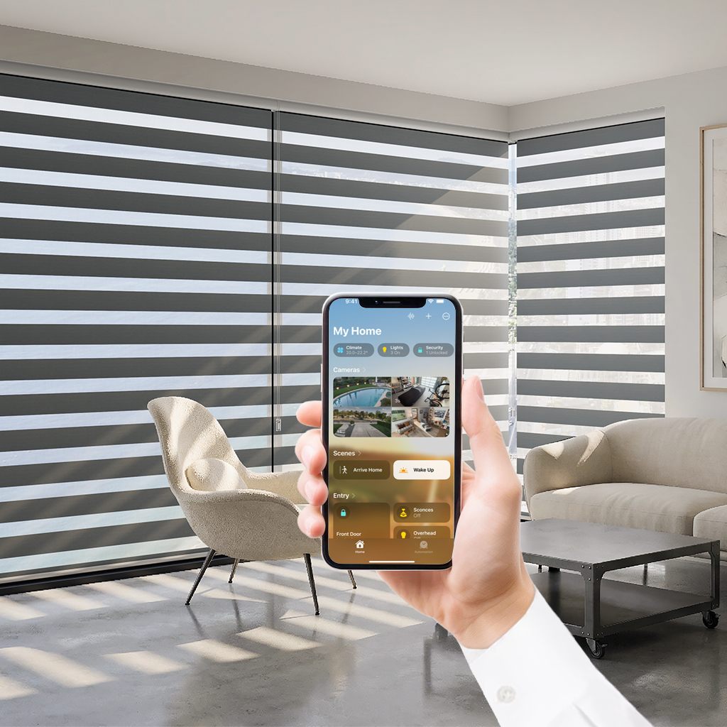 Motorised zebra blinds