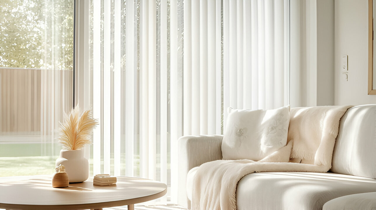 Zendecor Vertical Blinds - Premium Curtains for Spacious, Airy, Refined Interiors