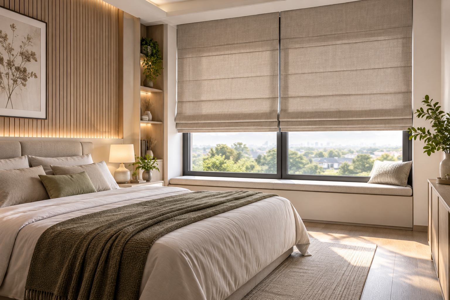 Rèm Roman Phòng Ngủ ZENDECOR – Ấm Cúng, Riêng Tư & Tinh Tế