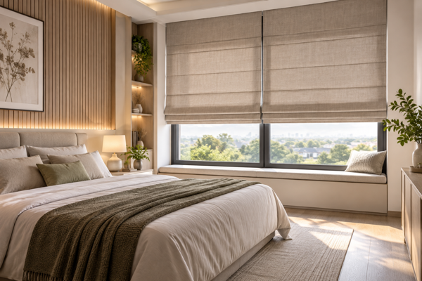 Rèm Roman Phòng Ngủ ZENDECOR – Ấm Cúng, Riêng Tư & Tinh Tế